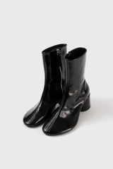 FLAVIA - Black Patent Leather Ankle Boots