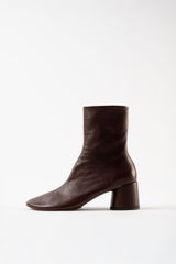 FLAVIA - Dark Brown Leather Ankle Boots