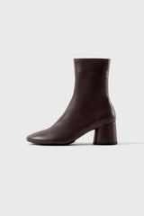 FLAVIA - Dark Brown Leather Ankle Boots