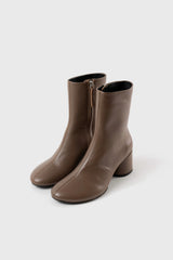 Flavia taupe leather ankle boots - Souliers Martinez