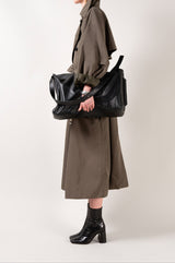 GALEA - Black Faux Croco Leather Ankle Boots