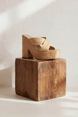 GARDA - Naturel Raffia Platform Sandals