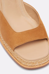 GRACIA - Brown Suede and Raffia Platform Sandals