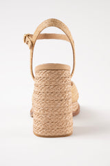 GRACIA - Natural Raffia Platform Sandals