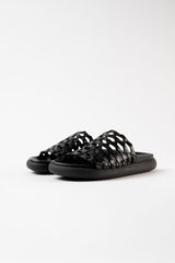 IBIZA - Black Woven Leather Sandals