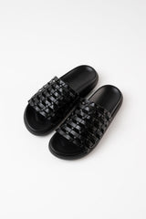IBIZA - Black Woven Leather Sandals