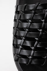 IBIZA - Black Woven Leather Sandals