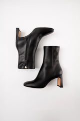 KAROL - Black Leather Ankle Boots