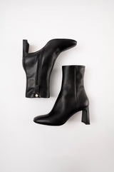 KAROL - Black Leather Ankle Boots