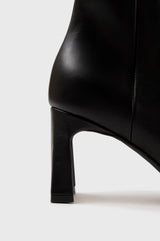 KAROL - Black Leather Ankle Boots