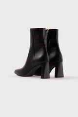 KAROL - Black Leather Ankle Boots