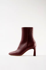 KAROL - Burgundy Leather Ankle Boots