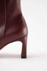 KAROL - Burgundy Leather Ankle Boots