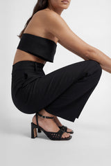LÉA - Black Woven Leather Sandals