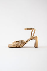 LÉA - Gold Woven Leather Sandals