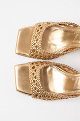 LÉA - Gold Woven Leather Sandals