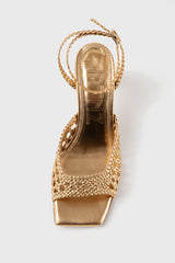 LÉA - Gold Woven Leather Sandals