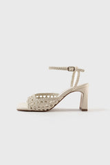 LÉA - White Woven Leather Sandals