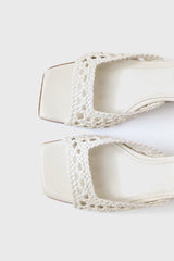 LÉA - White Woven Leather Sandals