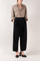 MALASANA - Black Leather Platform Pumps