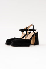 MALASANA - Black Velvet Platform Pumps