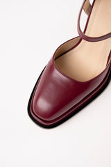 MALASANA - Burgundy Leather Platform Pumps