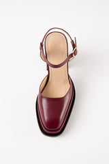MALASANA - Burgundy Leather Platform Pumps