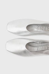 MINA - Silver Leather Ballerina