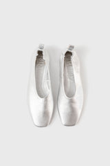 MINA - Silver Leather Ballerina
