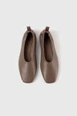 Mina taupe leather ballerina - Souliers Martinez