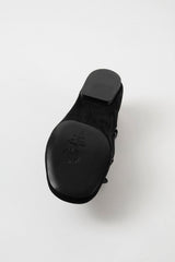 MOKA - Black Suede Leather Laced Flat Shoes