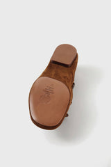 Moka brown suede leather laced flat shoes - Souliers Martinez