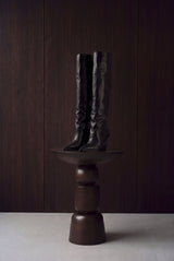 Nevada black leather knee-high boots - Souliers Martinez
