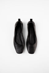 MONTJUIC - Black Soft Leather Sacchetto Ballerina Flats