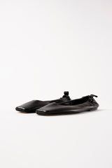MONTJUIC - Black Soft Leather Sacchetto Ballerina Flats