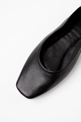 MONTJUIC - Black Soft Leather Sacchetto Ballerina Flats