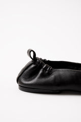 MONTJUIC - Black Soft Leather Sacchetto Ballerina Flats