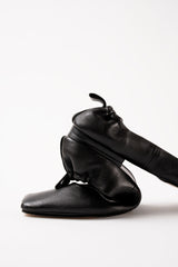 MONTJUIC - Black Soft Leather Sacchetto Ballerina Flats