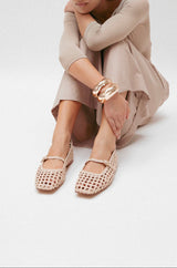 PARIS - Beige Woven Leather Ballerina