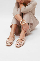 PARIS - Beige Woven Leather Ballerina