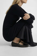 PARIS - Black Woven Leather Ballerina