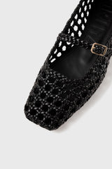 PARIS - Black Woven Leather Ballerina
