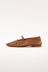 PARIS - Brown Woven Leather Ballerina