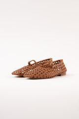 PARIS - Brown Woven Leather Ballerina