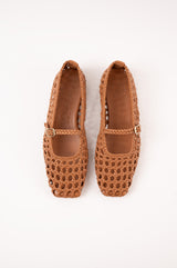 PARIS - Brown Woven Leather Ballerina
