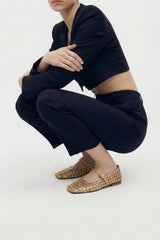 PARIS - Gold Woven Leather Ballerina