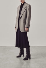 Roberta black leather knee-high boots worn - Souliers Martinez
