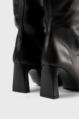 Roberta black leather knee-high boots - Souliers Martinez