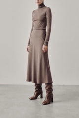 Roberta taupe leather knee-high boots worn - Souliers Martinez