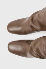 Roberta taupe leather knee-high boots - Souliers Martinez